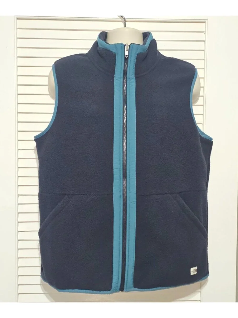 The North Face Men's Navy Teal Carbondale Fleece Full Zip Vest Size Large 2898